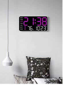 1-Piece Multifunctional Smart Lamp, Digital Alarm Clock With Decorative Light, Adjustable Brightness, Date Display, And USB Power - Sleek Rectangular Design - 1PC - View 6