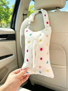 1PC Plush Hanging Tissue Box, Soft Skin-Friendly Material, Cute Car Storage Decor, Car Tissue Storage Box - Tissue Box - View 8