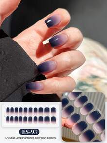 Semi Cured Gel Nail Strips, 20Pcs Long Lasting Salon Quality Wraps, Easy Apply & Remove Gel Nail Stickers With UV Light - Grey - View 8