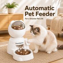 Large Capacity Press-Type Automatic Pet Food Dispenser, Space Ball Design, Interactive Puzzle Feeder, Anti-Tip Pet Bowl, One-Press Food Dispensing And Locking, Durable Plastic, Suitable For Small And Medium Dogs And Cats, No Battery Required - Multicolor - View 12