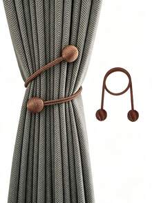 1pc/2pcs Twist Curtain Tieback, Minimalist Polyester Curtain Strap, Suitable For Various Scenes Curtain Fixing And Decoration - Twisted Strap - View 3