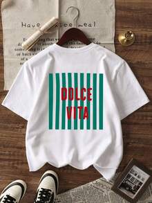 3pcs Women's Casual Short Sleeve Crew Neck T-Shirts - Printed Pattern, Soft & Comfortable Fabric, Machine Washable, Summer Tops - Multicolor - View 4