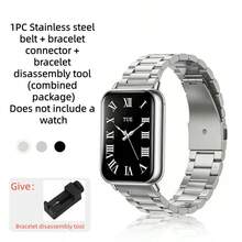 Tali Jam Tangan Multifungsi, Gaya Bisnis, Desain Tiga Rantai Logam Stainless Steel, Kompatibel dengan Ukuran 10pro/9pro/8pro, Desain Gesper Magnetik Lepas Cepat, Gelang Elegan, Cocok untuk Pria dan Wanita yang Suka Olahraga dan Berkebutuhan Khusus - MultiWarna - View 6