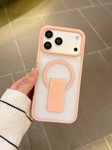 1件 粉色半透明 2合1 TPU+PC 防震磁吸支架手機殼，適用於 iPhone 18PRO/18PROMAX/11/11 Pro/11 Pro Max/12/12 Pro/12 Pro Max/13/13 Pro/13 Pro Max/14/14 Pro/14 Pro Max/14 Plus/15/15 Pro/15 Pro Max/15 Plus/16/16 Pro/16 Pro Max/16 Plus/16E/17/17 Pro/17 Pro Max/Air/S26/S26 Plus/S26 Ultra/S25/S25 Plus/S25 Ultra/S25 FE/S25 Edge/S24/S24 FE/S24 Plus/S24 Ultra/S23/S23 Plus/S23 Ultra/S23 FE/S22 Ultra - 粉色 - 查看 5