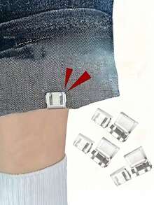 4/12/24pcs Invisible Pant Leg Clips, Seamless No-Sew Adjustable Buckles, Prevent Pant Legs From Dragging, Hidden Pant Leg Adjustment Clips, Convenient For Clothing Alteration And Pant Length Customization (Random Color) - Multicolor - View 12