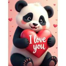 1PC DIY 5D Diamond Painting Kit Panda Pattern - Round Full Diamond Art Mosaic Craft, Home Wall Decor, Frameless - No Frame - View 1