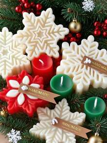 Resin Silicone Mold, 6-In-1 Christmas Snowflake Aromatherapy Candle Mold, Multiple Snowflake Element Design, DIY Creative Christmas Snowflake Plaster Mold, Home Decor/Gift Decoration Epoxy Resin Mold, Craft Casting Mold, Art Decoration Clay Plaster Mold - Snowflake Mold - View 6