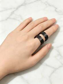 Set Cincin Pria 10/15/20pcs, Cincin Stainless Steel Ukiran Vintage, Perhiasan Hip Hop Punk Ukuran Campuran, Cocok untuk Pemakaian Sehari-hari dan Pesta - Cincin baja tahan karat dengan berbagai gaya. - View 9