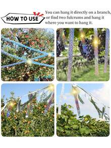 1PC Reflective Bird Deterrent Ribbon, Waterproof Reflective Bird Repellent Strip For Yard, Farm, Orchard, Can Repel , Sparrows, Pigeons, Wild Ducks, Geese - A - View 5