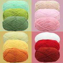 EDCUEBE7 Mixed Color 5-Ply Milk Yarn, Common Colors, Suitable For Crochet - Applicable For Mats, Carpets, Clothes, Scarves And Beginner DIY Projects - 50g Milk Cotton - View 4