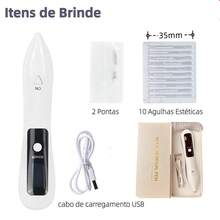 Utensílio de Beleza com Tela Digital LED e Múltiplos Níveis de Configuração para Uso Facial - Branco - Visão 10