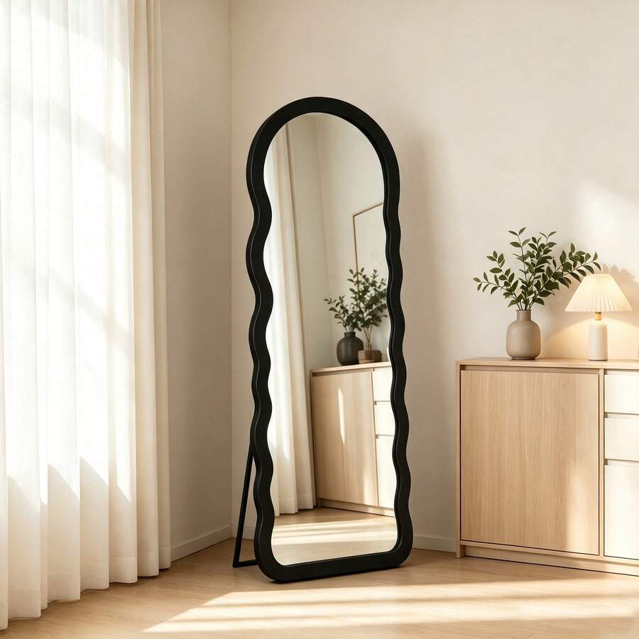 Wave Arch Shaped Freestanding Full Body Mirror, 60*160cm Decorative Full Length Dressing Mirror, Home Floor Mirror For Dressing Room & Entryway, Random Color - 60*160cm - View 1