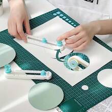 Metal Plastic Round Paper Cutter, 20cm Diameter, For Colored Art Paper, Manual Rotary Cutting Tool, Crafting And Scrapbooking Tool - Multiple Styles - View 1