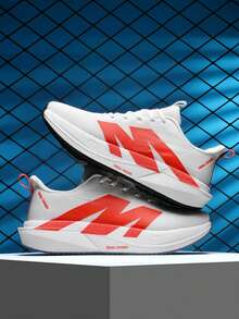 Women's Running Shoes - Breathable With Shock-Absorbing Design, Carbon Plate Suitable For Outdoor Sports, Training, Gym And More, All Season Wear - White and Red - View 15