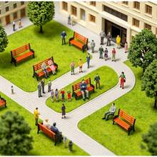 26Pcs Miniature People With Park Bench Set, 20 Hand Painted 1:50 Scale Tiny Human Figurines + 6 Mini Park Chairs, Standing Sitting Mini Figures For Dollhouse Accessories, Railway Train Layout, City Diorama Landscape, Architecture Model Scene Decor, H - 20pcs 1:50 Scale Figures + 6pcs Medium Chairs - View 10