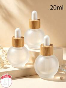 Round Frosted Glass Dropper Bottles, Empty Refillable Essential Oil Vial With Glass Pipette, Leakproof Mini Cosmetic Serum Dispenser, Portable Travel Size For Skincare Aromatherapy Diy Face Oil, Reusable Matte Glass Container For Vanity Purse Daily - View 11