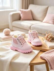 1 Pair Girls' Boots, Casual Fashion Versatile Boots For Outings - Pink - View 2