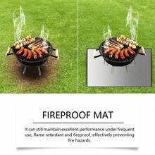 Outdoor Bbq Mat Floor Outdoor 40x40inches Fireproof Protector Mat Camping Heat Resistant Fireproof Mat Anti-Slip Reusable Oilproof Waterproof Moisture‑Proof Fireplace Mat - Outdoor BBQ Mat Floor - View 7