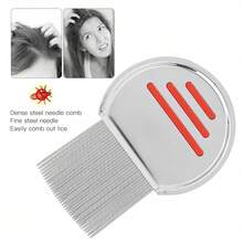 Stainless Steel Lice Comb, Helps Remove Dandruff And Lice; Stainless Steel Hair Comb, Ultra-Dense Teeth Design, Can Clear Lice And Hair Dirt - View 3