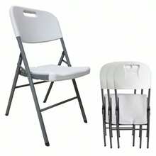 Silla Plegable Plástico Blanca Reforzada Pack 4 piezas - Blanco - Ver 6