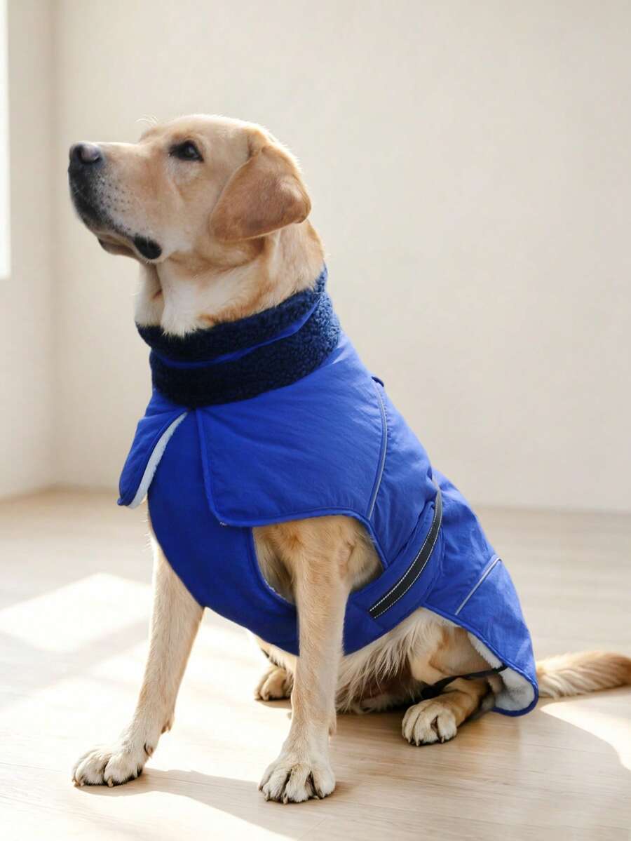 狗狗冬季外套 高能見度可調節狗夾克 厚抓絨內裡 適合寒冷天氣的中大型犬狗衣