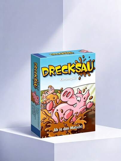asmodee Who Is The Mud Pig? 親子互動遊戲，學生教育用髒豬家庭聚會團隊建設多人桌遊卡牌，Drecksau 髒豬桌遊卡牌多人休閒桌面卡牌遊戲，家庭聚會互動推理桌遊派對遊戲道具