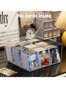 1pc Small Card Storage Box (9/8/6/2/1 Slots Multiple Sizes) Creative Transparent Idol Card Storage Box Plastic Card Organizer School Supplies Gift For Men Women Teens - Clear - View 12