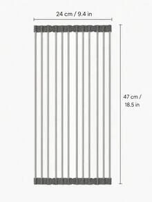 1件不鏽鋼可伸縮瀝水架，可調節支撐，適用於水槽頂部，黑灰色，多功能廚房水槽收納架，適用於蔬菜、水果、廚房用具，廚房與浴室，新年與聖誕禮物 - 多款多色 - 查看 12