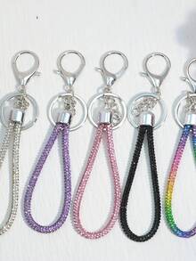 1-5pcs Fashion Rhinestone Pendant Keychain Bag Car Key Chain Pink Women Simple Key Chain - Multicolor - View 1