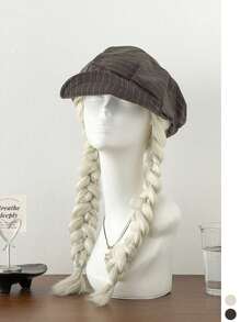 1 buah Baret Linen Bergaris Retro, Topi Newsboy Artistik Tipis untuk Wanita, Model Baru Musim Semi/Panas, Menonjolkan Bentuk Wajah - MultiWarna - View 9