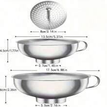 3PCS/Set Canning Funnels For Wide Mouth And Standard Mason Jars, Kitchen Wide Mouth Funnels, Canning Kit, Stainless Steel Small And Large Funnel Combination, Kitchen Funnels, Kitchen Supplies - View 3