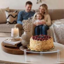 Acrylic Round Cake Stand Dessert Display, Transparent Minimalist Acrylic Decorative Holder, Multi-Functional Home Decor Storage Rack, Suitable For Birthday Party, Wedding, Baby Shower And More - Clear - View 11