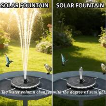 Upgraded 3.5W Solar Fountain With Colorful LED Ring Light And 2000mAh Build-In Battery,  Floating Solar Powered Bird Bath Fountains Water Feature Pumps, 7 Nozzle And 4 Fixers For Garden Pond Pool, Patio - Black - View 11