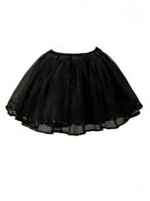 White & Black Cute Boneless Slip Skirt Women's Ballet Tutu Dress With Ribbon For Halloween - Black - View 4