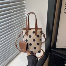 Shoulder Handbag Polka Dot Decor Commuter Personalized Coin Purse Birthday Gift Graduation Season Commuter Bag - Multicolor - View 10