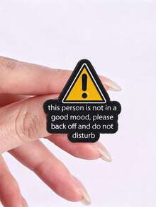 Warning Sign Funny Quote Enamel Pin, Sarcastic Text Lapel Brooch For Backpack Jacket - Multicolor - View 7