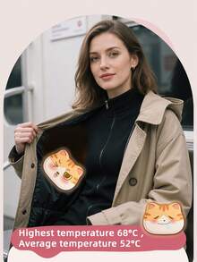 2/7/13pcs Cute Cartoon Cat-Shaped Warm Protective Gear, Full Body Continuous Warmth, Covering Waist, Abdomen, Legs, Shoulders, Suitable For Winter Warmth And Outdoor Cold Protection - Cat-shaped Heat Patch - View 8