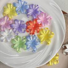 20pcs Pearl Curved Iris Flower Acrylic Beads With Center Hole For DIY Bracelet Hair Ornament Earrings Handmade Craft Supplies - Multicolor - View 11