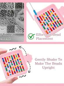 Bead Melting Tool Set - Single Needle Tweezers, Alignment Tray And Bead Spoon, Suitable For 2.6mm Handmade Beads. Essential Accessories For DIY Bead Art, Providing Bead Melting, Storage And Auxiliary Tools - Multicolor - View 4