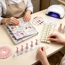 1 Set Nail Color Storage Book With Practice Base And Nail Tip Card Album, Transparent Nail Photo Storage Box, Dust-Proof Nail Sample Storage Organizer, Salon Nail Color Card Display Book - Multicolor - View 7