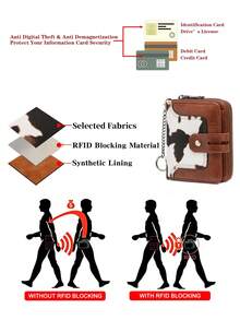 FOREVER MIYIN RFID Blocking Wallets For Women, Bifold Short Zip Purse With Snap Button, Key Ring, Multi‑Card Slots ID Photo Window Coin Pocket For Daily Use - Multicolor - View 8