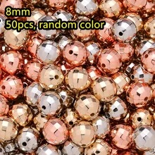 20/30/50/100pcs Vintage Disco Ball Beads, Cute Silver Reflective Mirror Round Beads, Suitable For DIY Bracelet, Necklace, Earring Making - Randomly Mix Colors - View 16