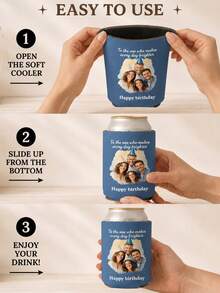 Customized Family Photo Cup Sleeves, Watercolor Portrait Cup Sleeves, Personalized Text Heat-Resistant Sleeves, Suitable For Family Birthday Gifts, Customized Photo Souvenirs, Small Gifts For Family Reunion Parties. - Multicolor - View 6