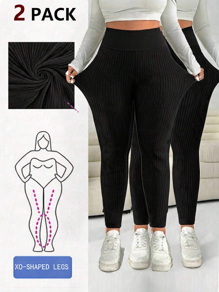 Plus Size Leggings - Black - View 1