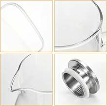 2.2L Glass Pitcher Carafe With Airtight Lid High Temp Resistant Jug For Water Juice Iced & Hot Drinks - Clear - View 8