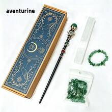 1box Amethyst Witch Crystal Wand Altar Kit, Natural Crystal Stones Selenite Wand Bracelet Wicca Ritual‑Supplies, Spiritual Decor Halloween Witchcraft - Scepter Plaster Set - View 8