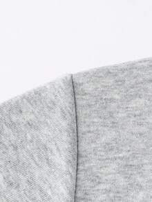 2pcs/Set Tween Girls Autumn/Winter Minimalist Letter Print Crew Neck Long Sleeve Sweatshirt + Straight Leg Pants Comfortable Casual Daily Multi-Occasion Versatile Outfit - Light Grey - View 3