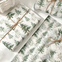60/30/10 Sheets Mori Style Christmas Pine Tree Pattern Tissue Paper, 20*14 Inch Gift Wrapping Paper, Suitable For Christmas Decoration, Wedding, Thanksgiving, Birthday Gift Wrapping, Bouquet Wrapping, Gift Bag Filler And Party Gifts - Multicolor - View 7