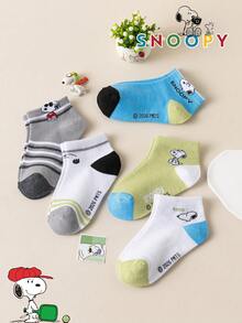 10/5/1 Pair Snoopy Kids Socks, Sports Striped Socks With Puppy Pattern, Short Socks For Autumn/Winter, Suitable For Students, Gift And Daily Use - Multicolor - View 8