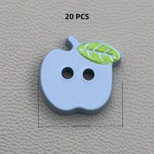 10/24/40/56 PCS 13mm Cute Apple-Shaped Resin Buttons, Plastic Sewing Buttons, Suitable For Knitting, DIY Clothing, Crafts, Art Supplies, Sewing Accessories - Apple - View 31